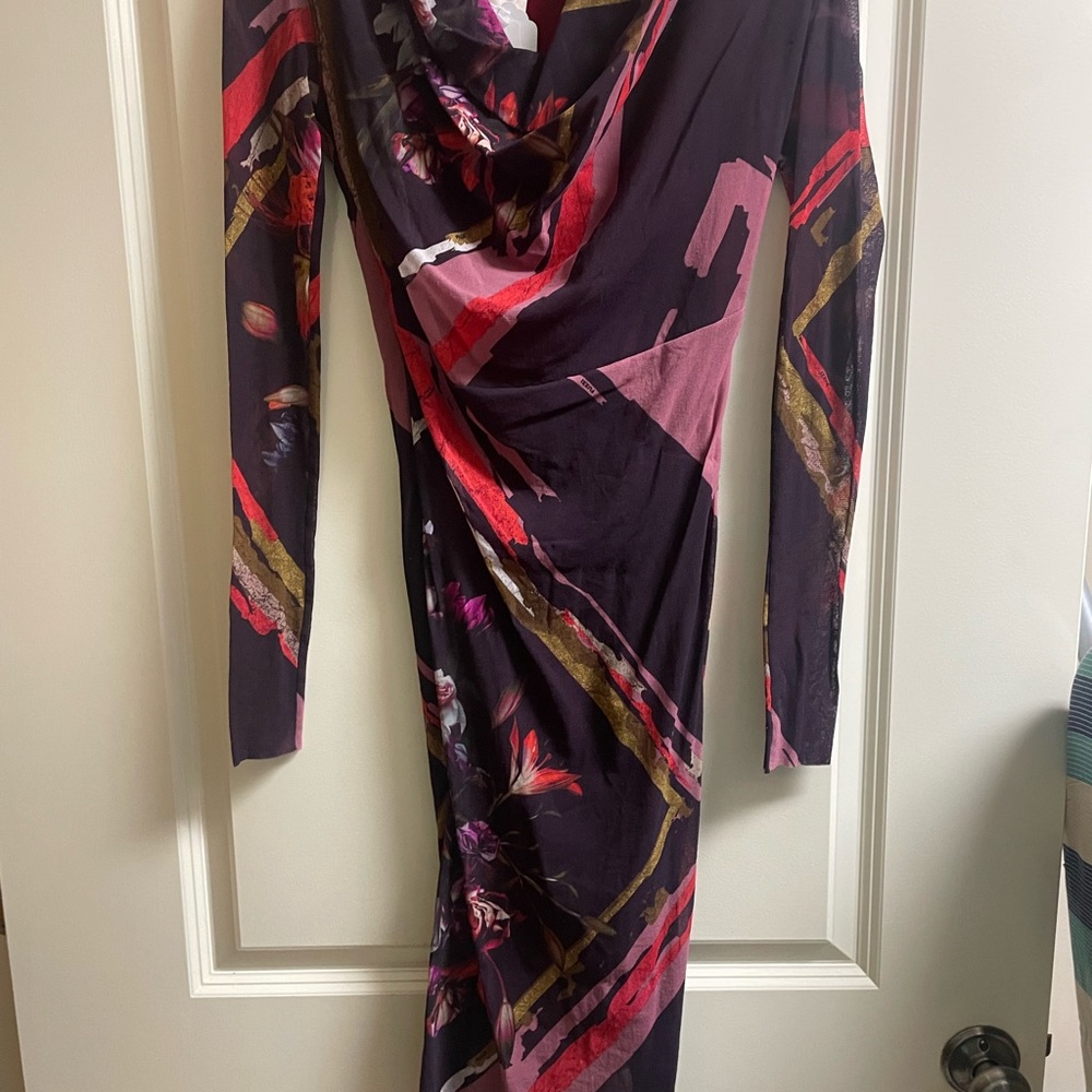 Elegant Multicolor Long Sleeve Dress